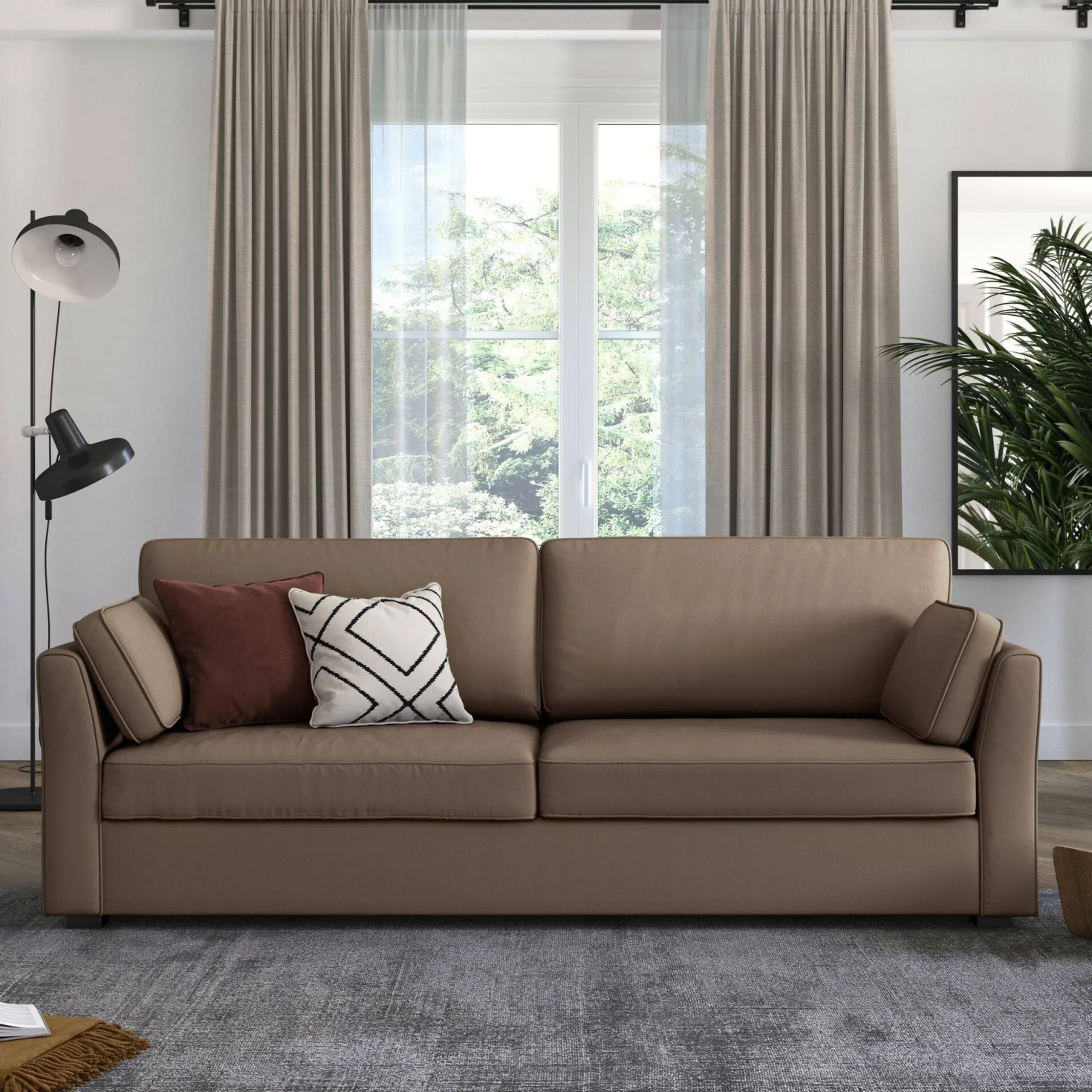 Canapé convertible tissu coton déhoussable Marbella