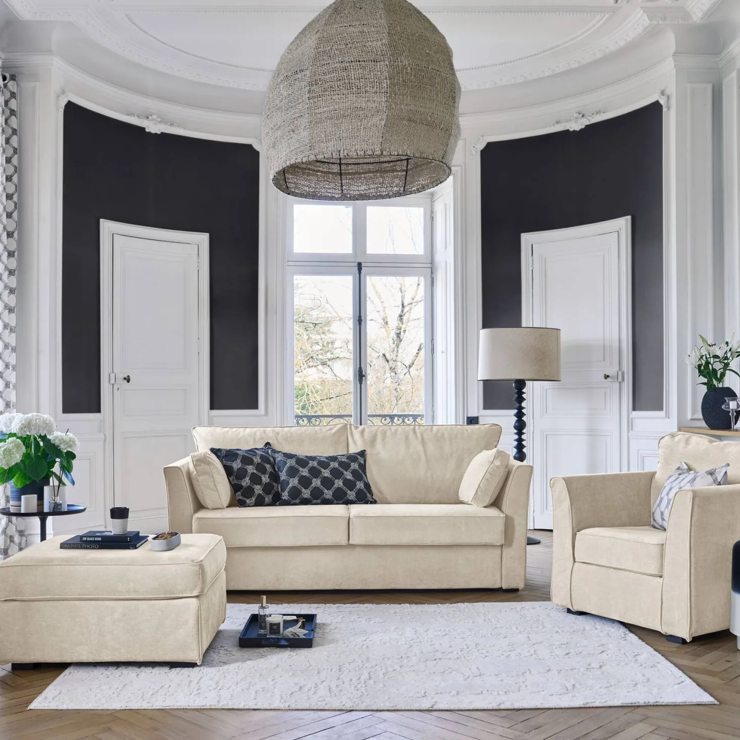 Canapé convertible tissu déhoussable Marbella
