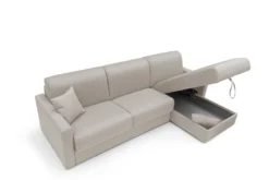 Canapé d'angle convertible et réversible tissu déhoussable Aubin