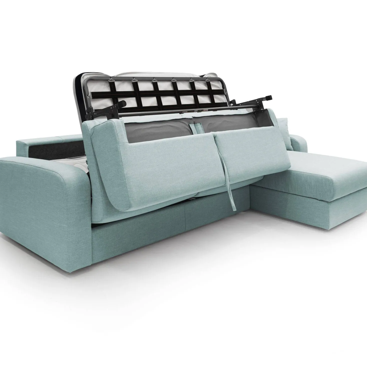 Canapé d'angle convertible et réversible tissu recyclé déhoussable Alizée