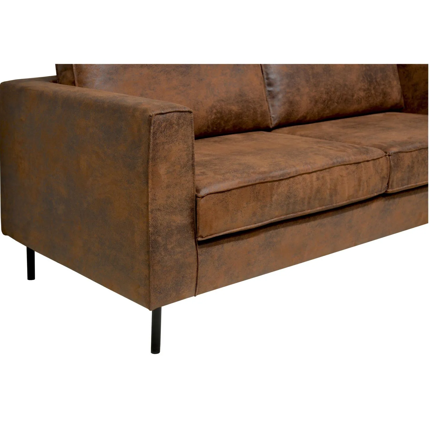 Canapé d'angle microfibre aspect cuir vieilli Pittsburgh