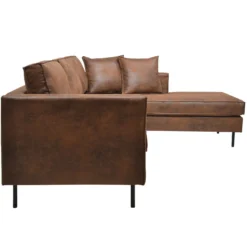 Canapé d'angle microfibre aspect cuir vieilli Pittsburgh