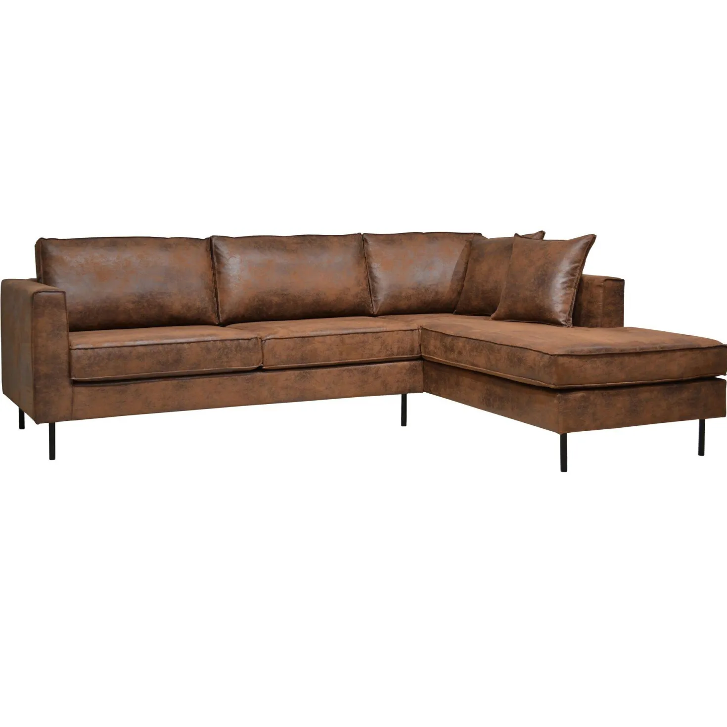 Canapé d'angle microfibre aspect cuir vieilli Pittsburgh
