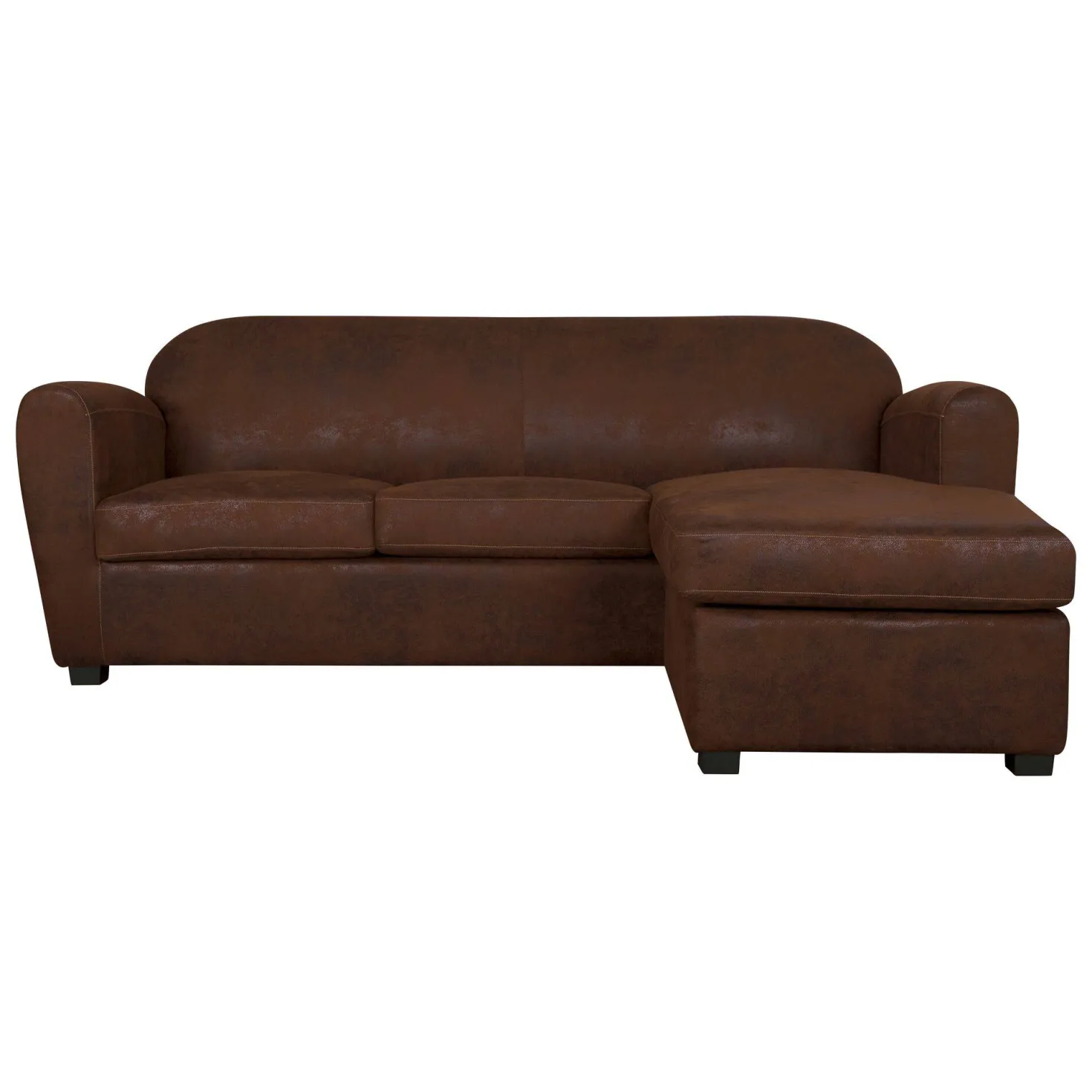 Canapé d'angle microfibre aspect cuir vieilli Owen