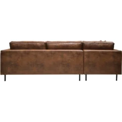 Canapé d'angle microfibre aspect cuir vieilli Pittsburgh