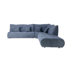 Canapé d'angle modulable tissu avec pouf Benny
