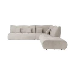 Canapé d'angle modulable tissu avec pouf Benny