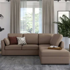 Canapé d'angle réversible tissu coton déhoussable Marbella