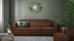 Canapé microfibre aspect cuir vieilli Owen