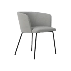 Chaise avec accoudoirs tissu pieds métal Marion
