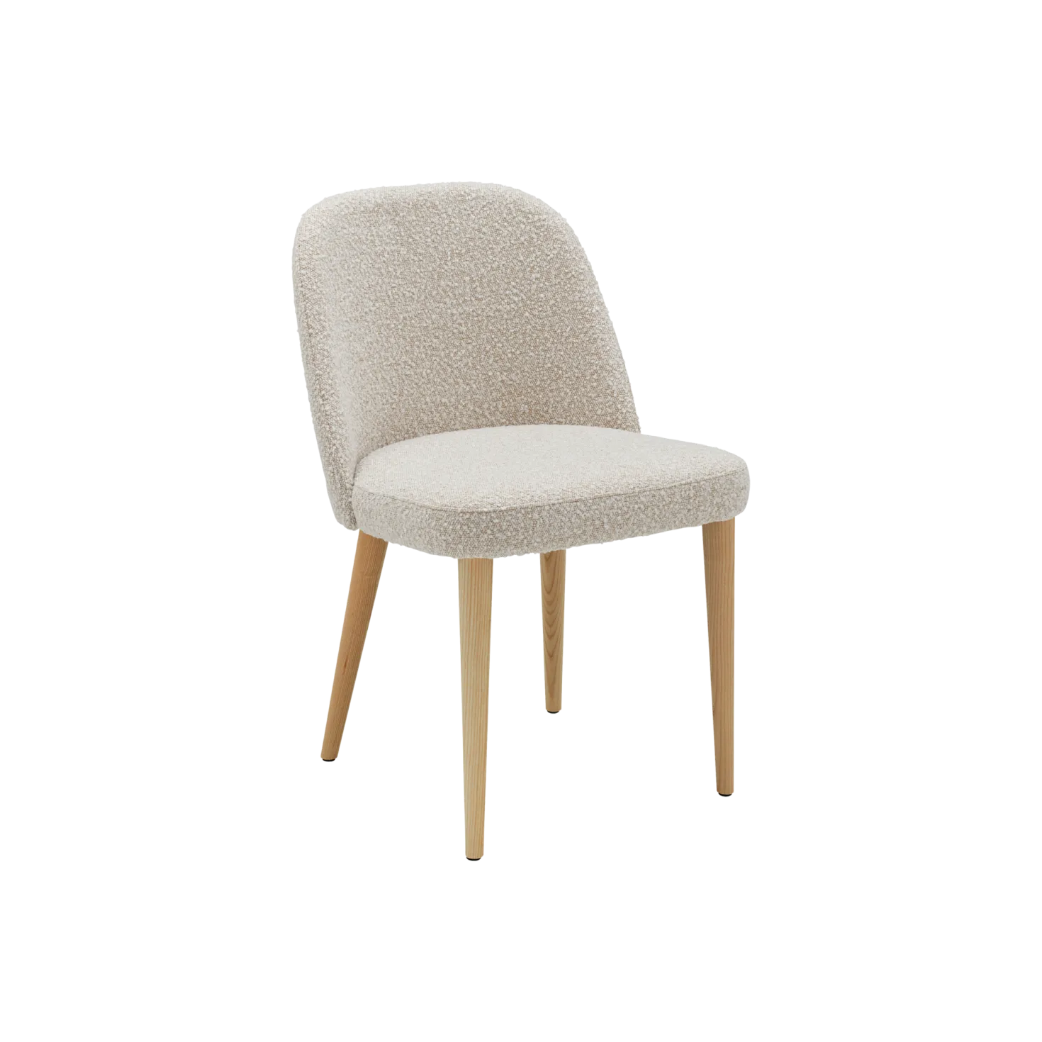 Chaise bouclette pieds bois Maxine