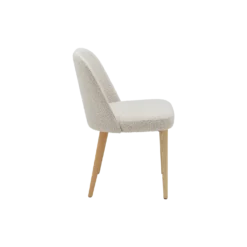 Chaise bouclette pieds bois Maxine
