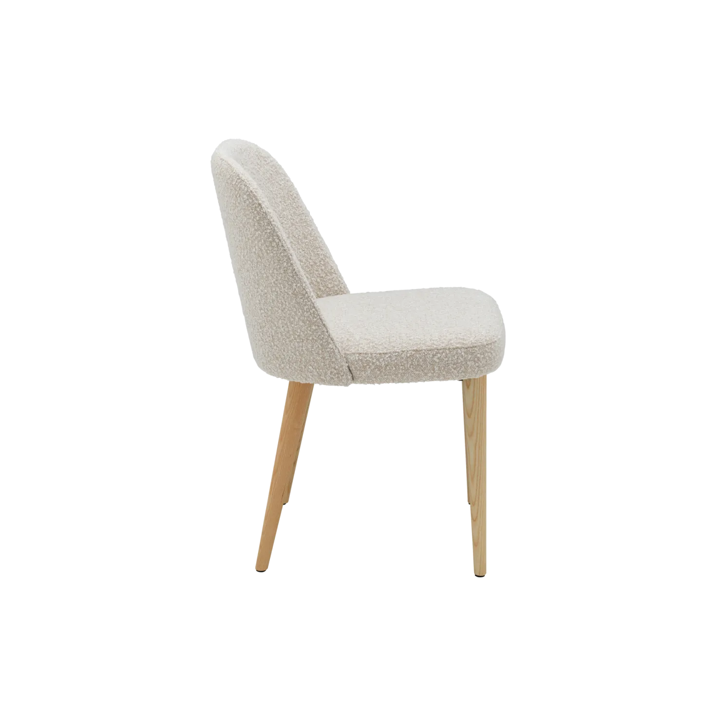 Chaise bouclette pieds bois Maxine