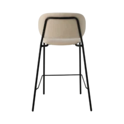 Chaise d'îlot 65 cm tissu et bois pieds métal Sofia