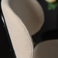 Chaise d'îlot 65 cm tissu et bois pieds métal Sofia