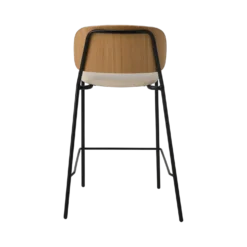 Chaise d'îlot 65 cm tissu et bois pieds métal Sofia