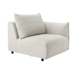 Chauffeuse avec accoudoir pour canapé modulable tissu Solal