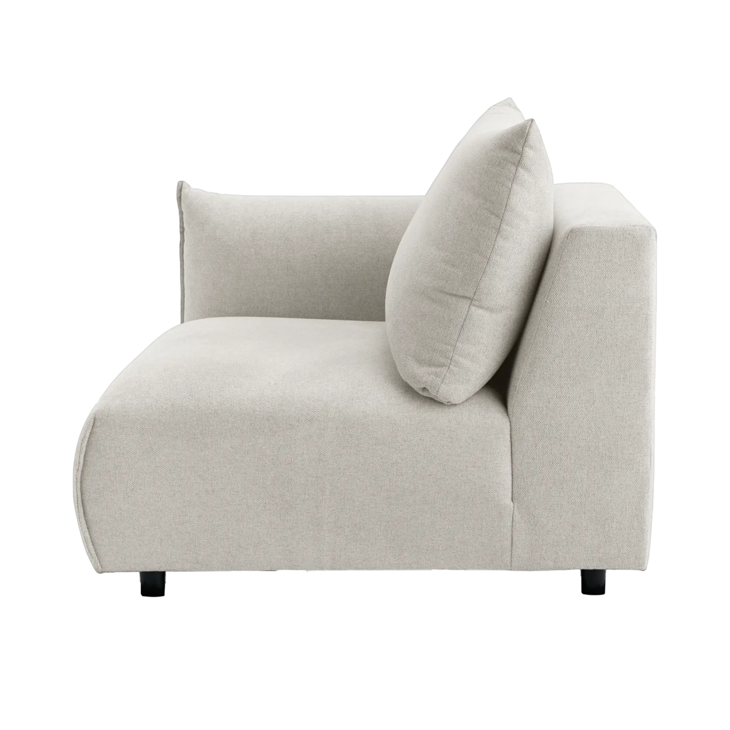 Chauffeuse avec accoudoir pour canapé modulable tissu Solal
