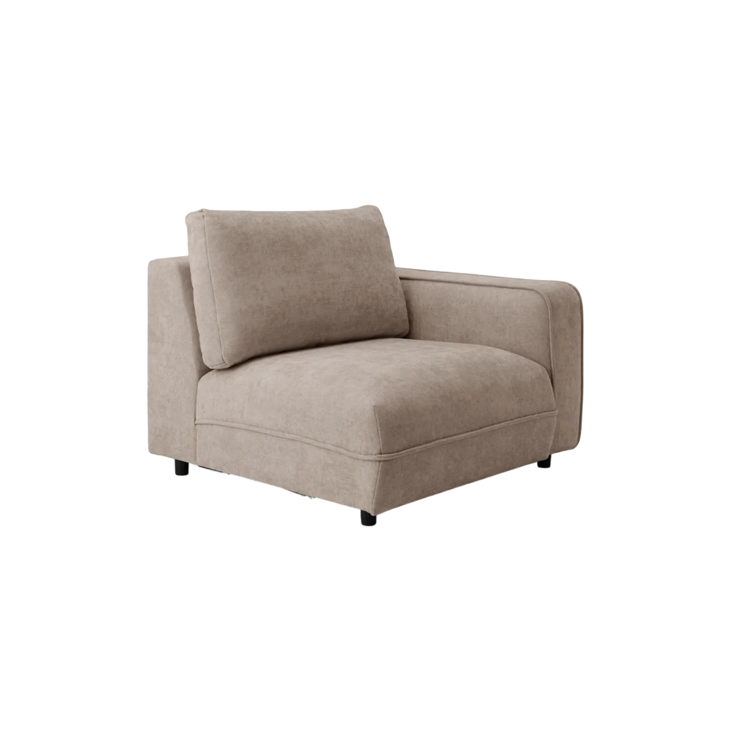 Chauffeuse avec accoudoir pour canapé modulable tissu Solenn