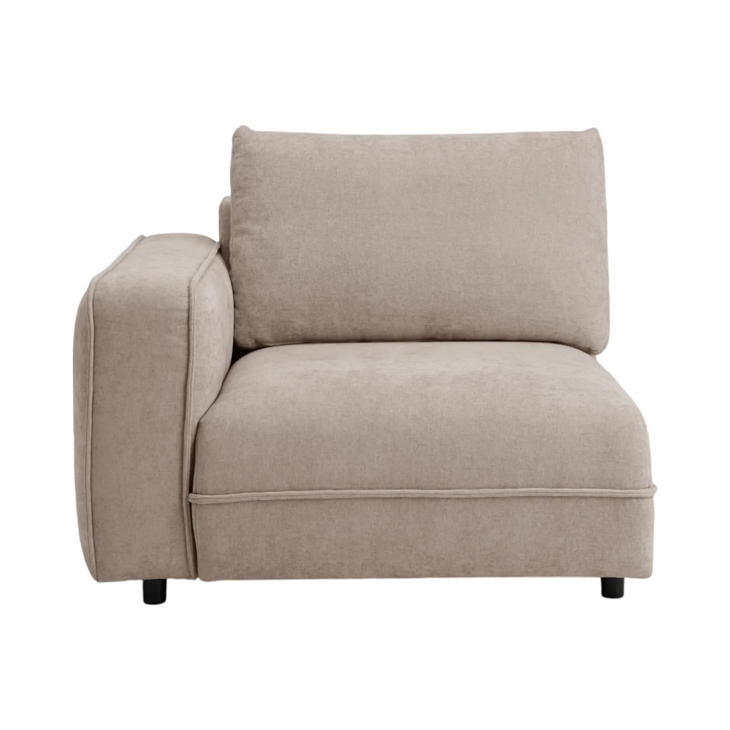 Chauffeuse avec accoudoir pour canapé modulable tissu Solenn