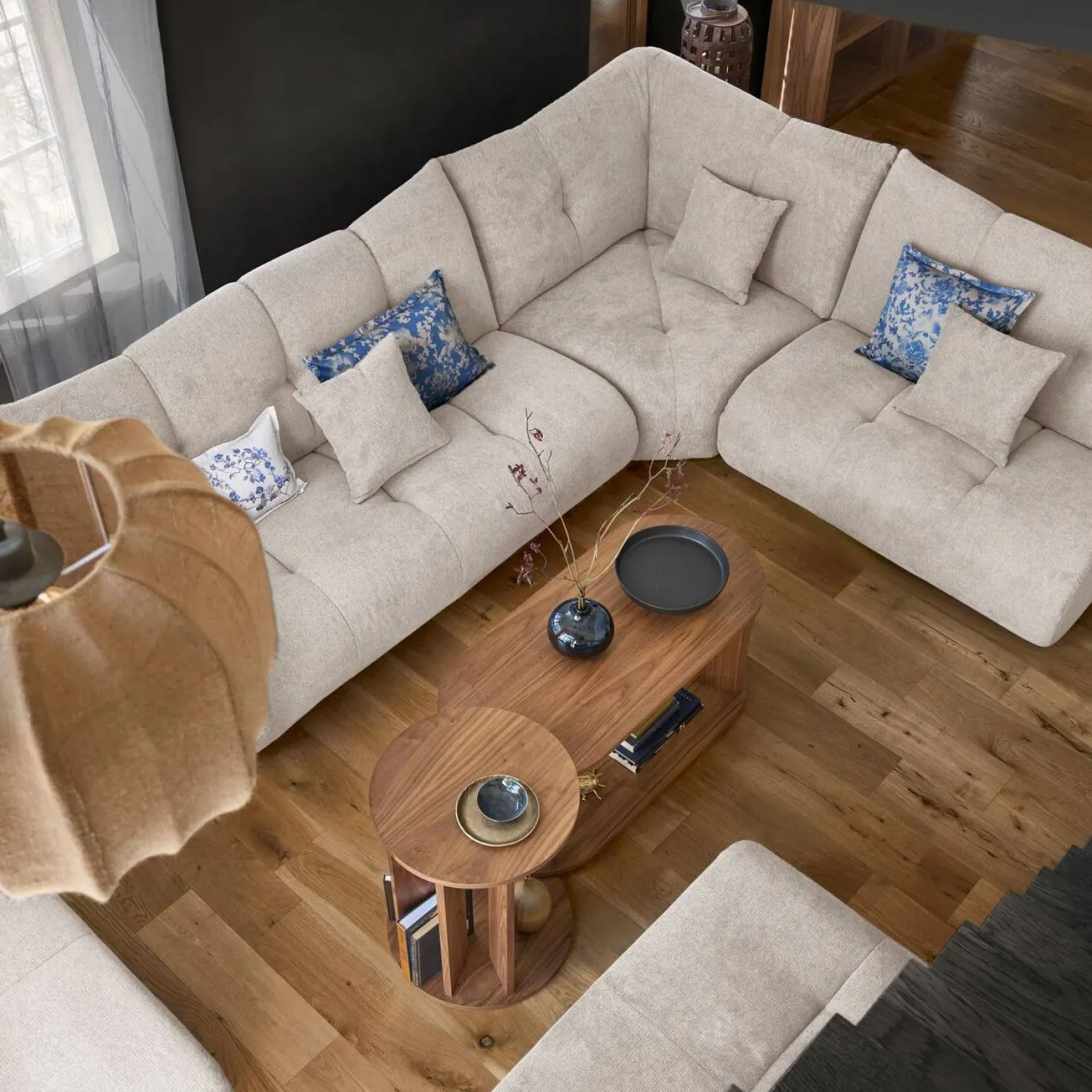 Chauffeuse pour canapé modulable tissu Benny