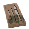 Coffret de 3 couteaux de cuisine manche chêne - Jean Dubost
