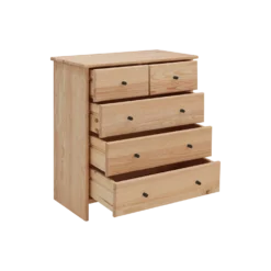 Commode bois massif 5 tiroirs Iris