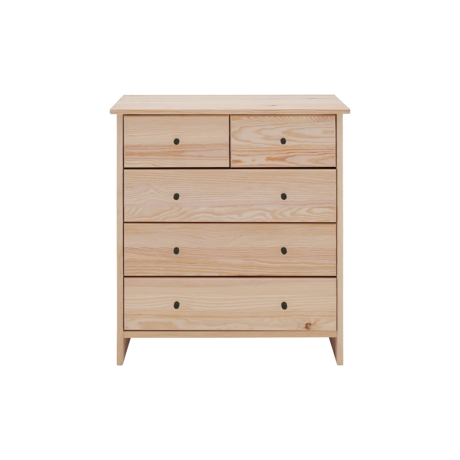 Commode bois massif 5 tiroirs Iris