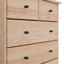 Commode bois massif 5 tiroirs Iris