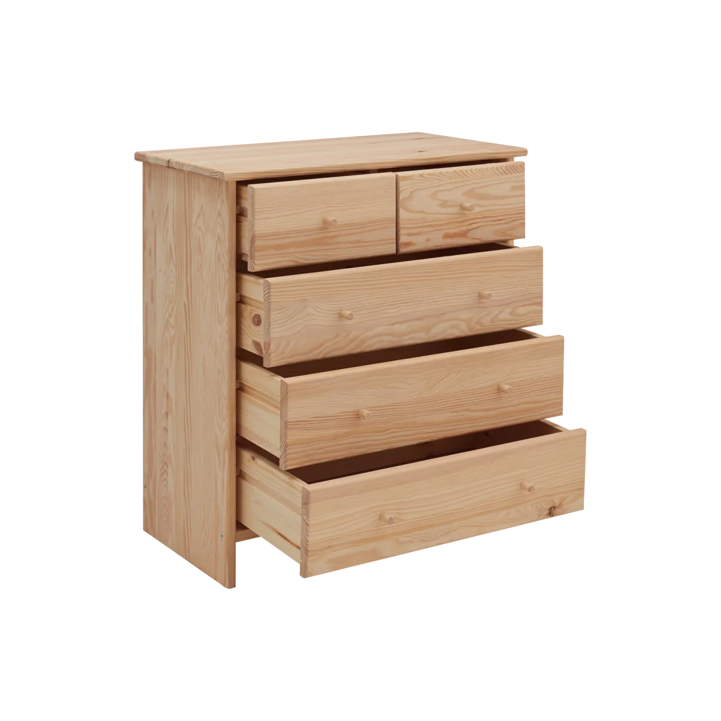 Commode bois massif 5 tiroirs Iris