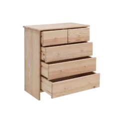 Commode bois massif 5 tiroirs Iris