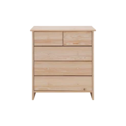 Commode bois massif 5 tiroirs Iris