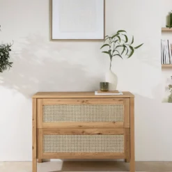 Commode chêne massif 2 tiroirs Capucine