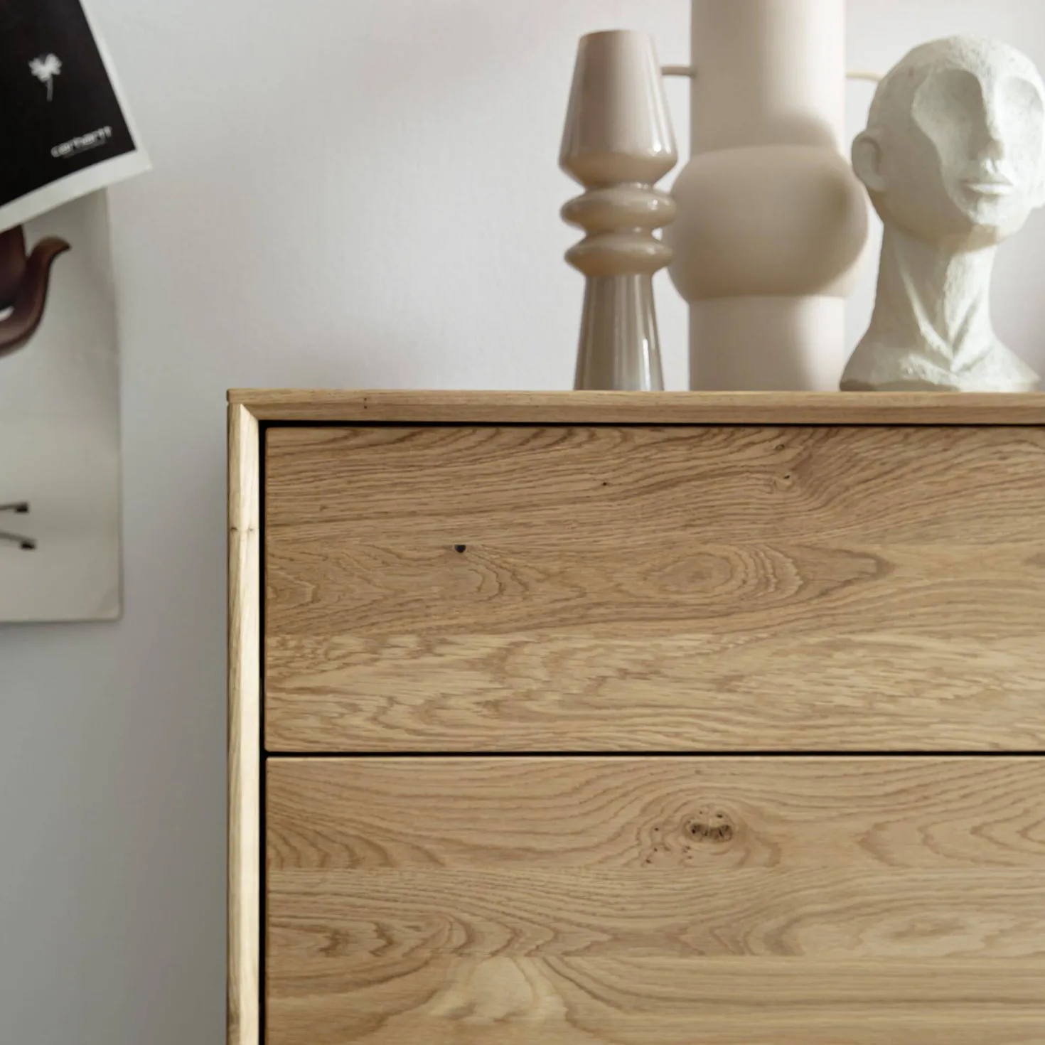 Commode chêne massif 6 tiroirs Charles