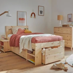 Commode pin massif 3 tiroirs Elie