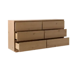 Commode 6 tiroirs bois Albin