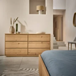 Commode 6 tiroirs bois Albin