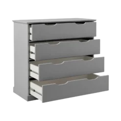 Commode 4 tiroirs bois Théa, Gris