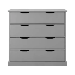 Commode 4 tiroirs bois Théa, Gris
