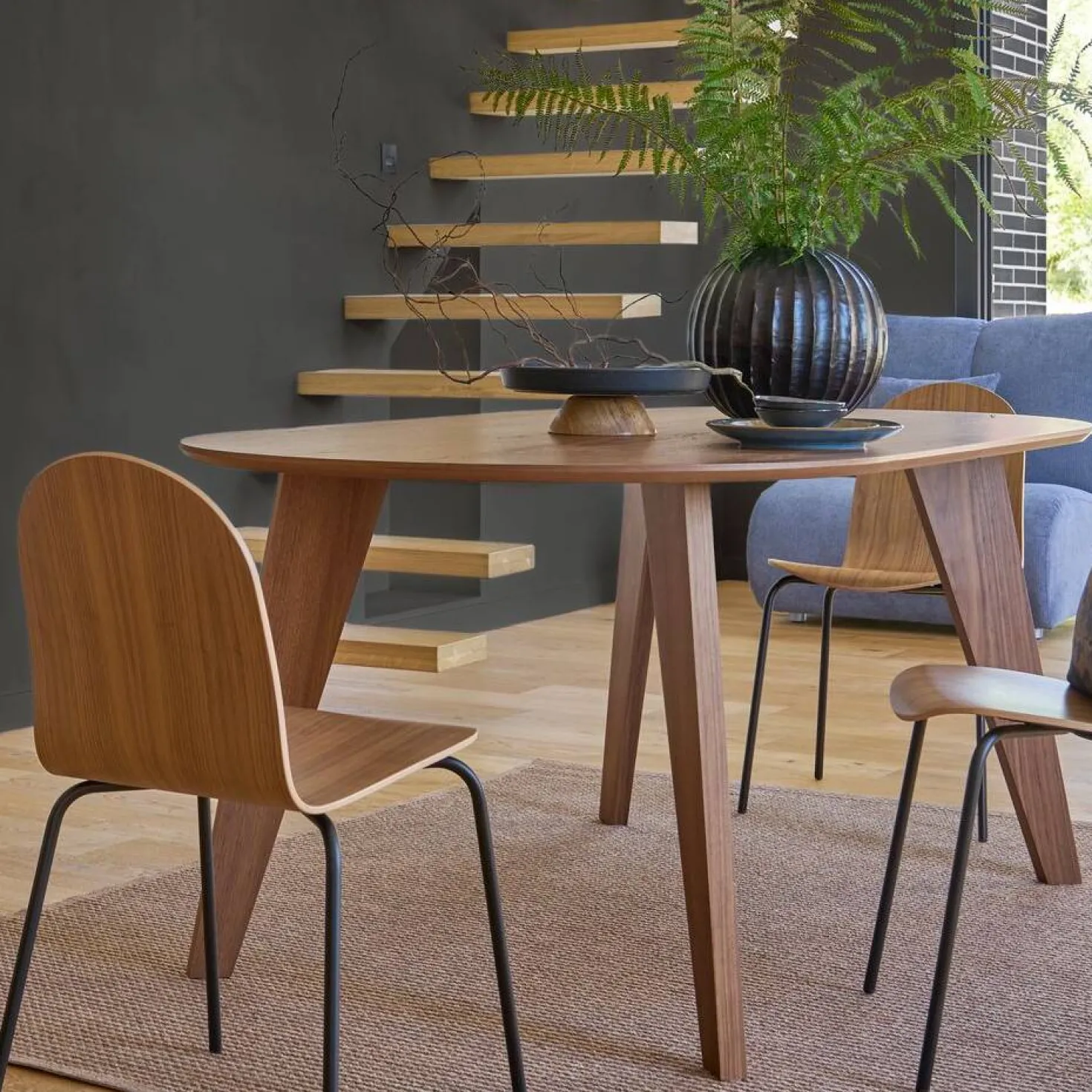 COSTA NOVA Plat sur pied grès et bois Boutique