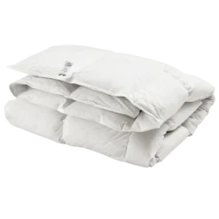 Couette tempérée 90%duvet de canard et enveloppe coton percale Camélia