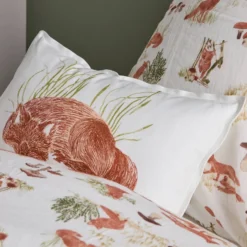 Coussin coton flammé Promenons-nous dans les bois