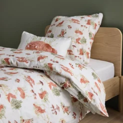 Coussin coton flammé Promenons-nous dans les bois