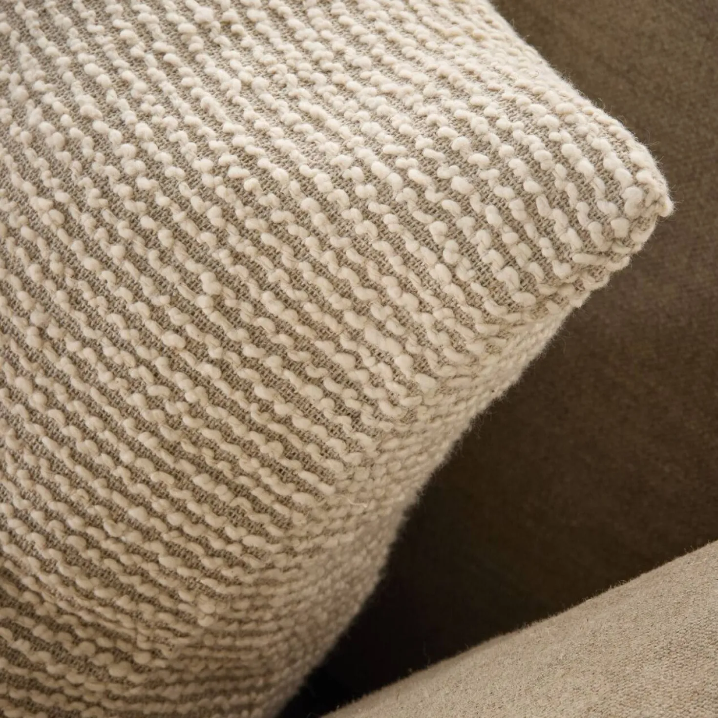 Coussin coton lin tramé Léon