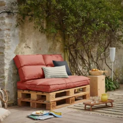 Coussin matelas palette recyclé et déperlant Heva