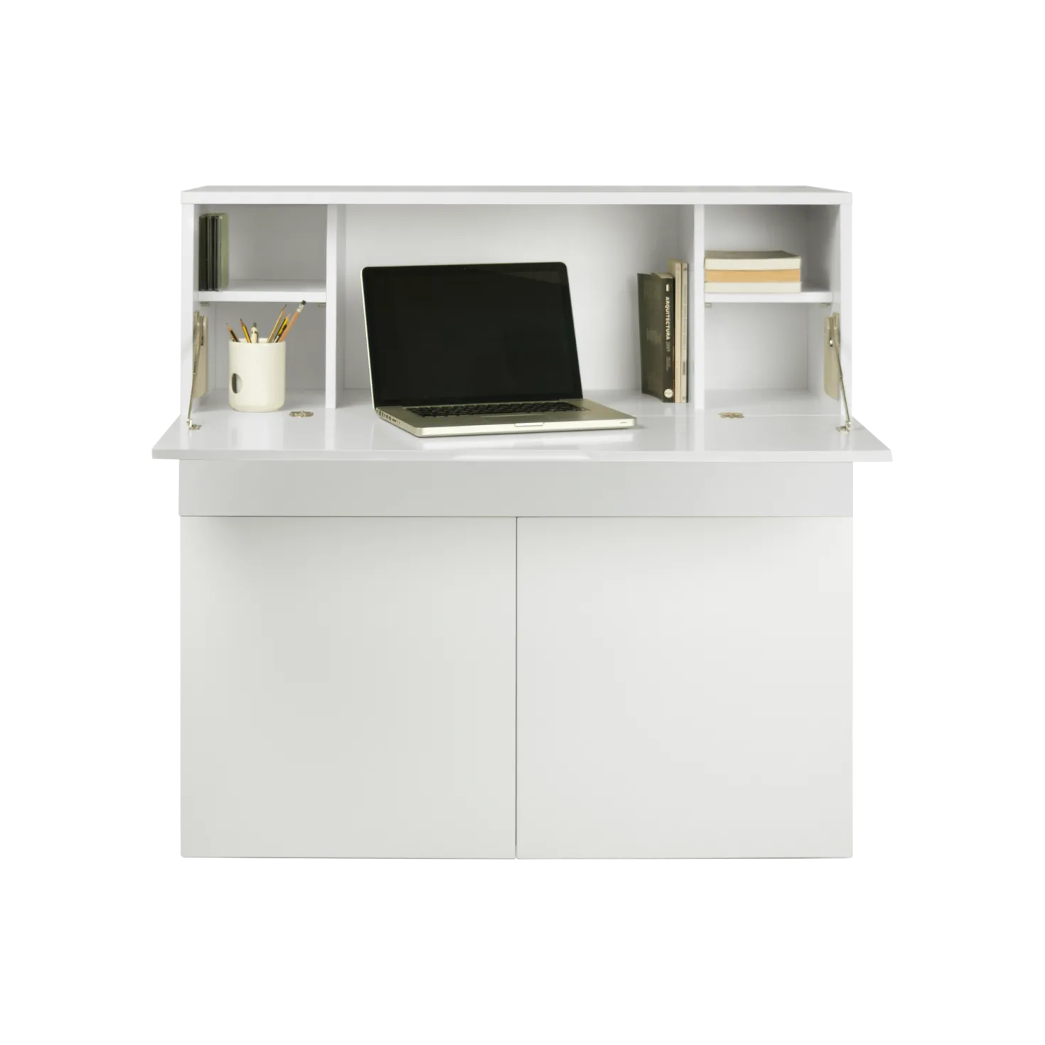 C.PRO PAR CAMIF Bureau secrétaire bois 1 tiroir 3 portes Tim
