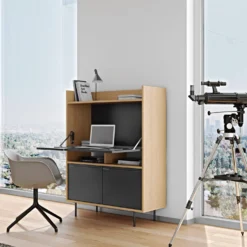 C.PRO PAR CAMIF Bureau secrétaire bois 3 portes Terry