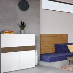C.PRO PAR CAMIF Bureau secrétaire bois 1 tiroir 3 portes Tim