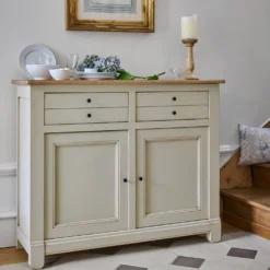 Desserte bois massif 2 portes 2 tiroirs 115 cm Embellie