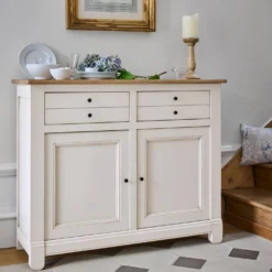 Desserte bois massif 2 portes 2 tiroirs 115 cm Embellie